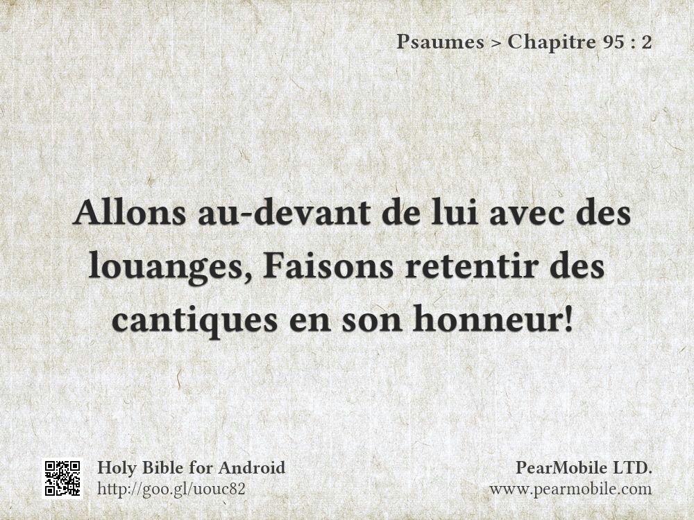 Psaumes, Chapitre 95:2